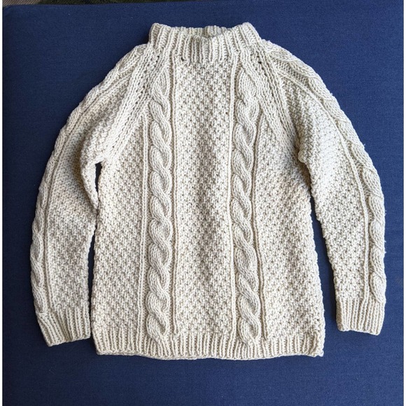 Vintage Children's Wool Fisherman Cabled Sweater - Picture 2 of 7